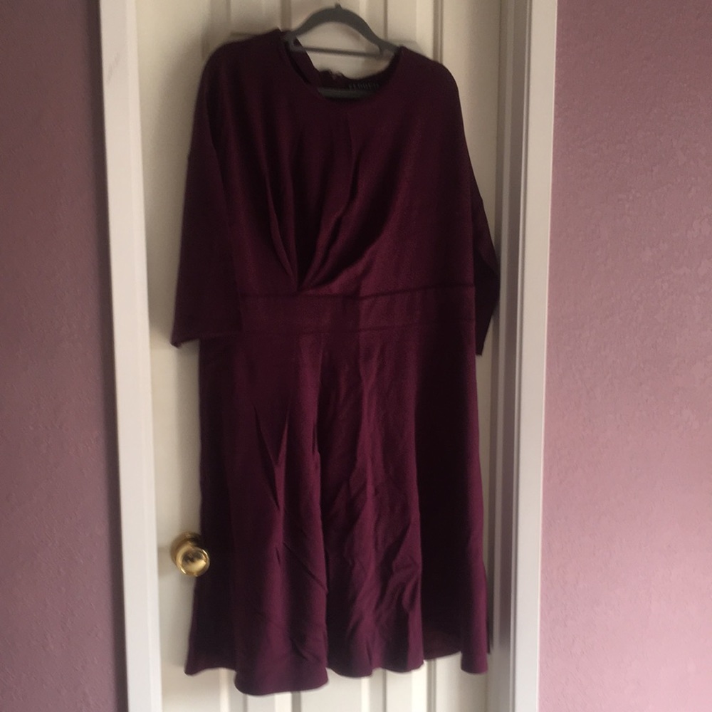 Plum Fit and Flare Midi Dress